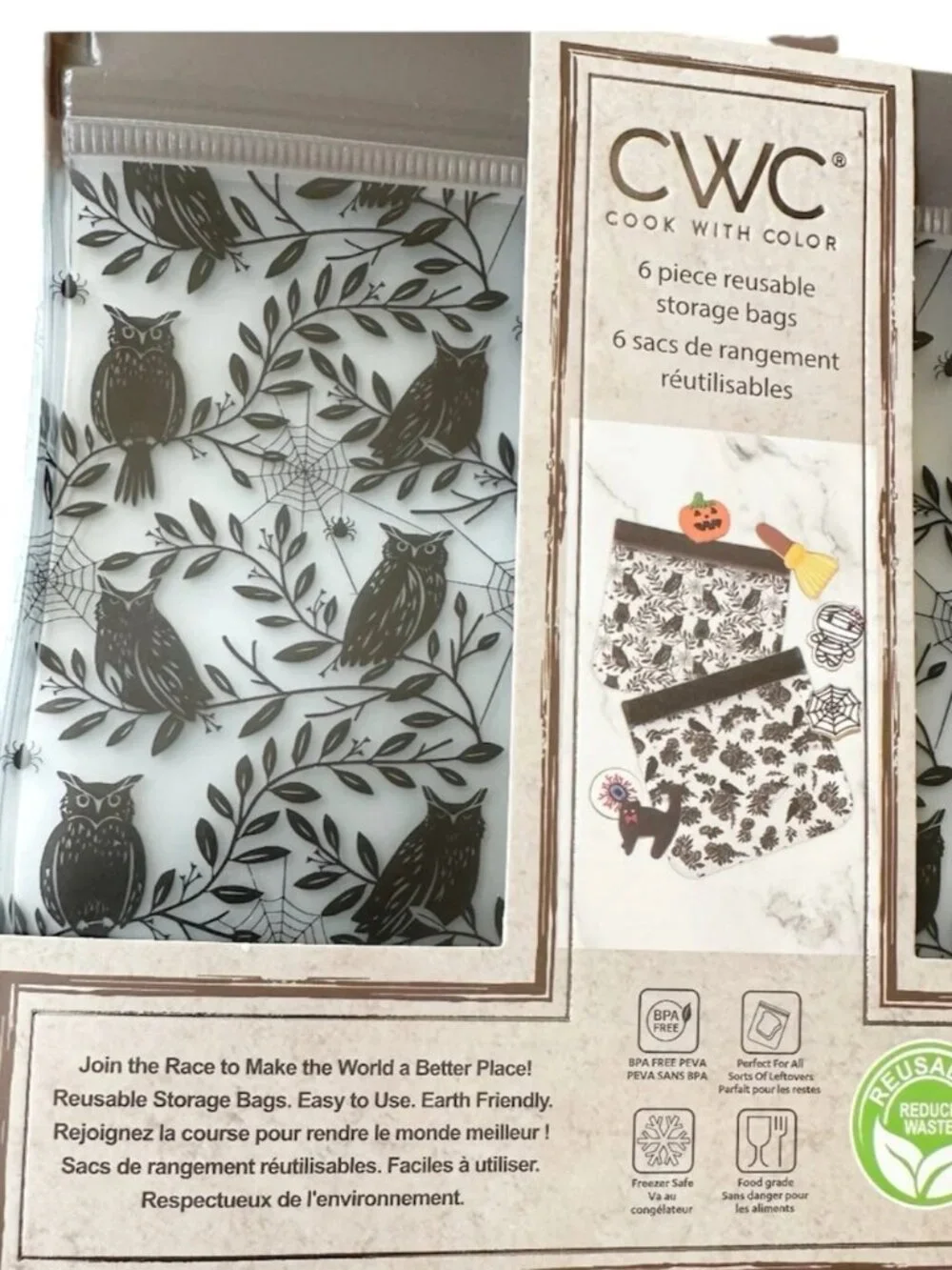HALLOWEEN Themed Reusable Storage Bags Set/6